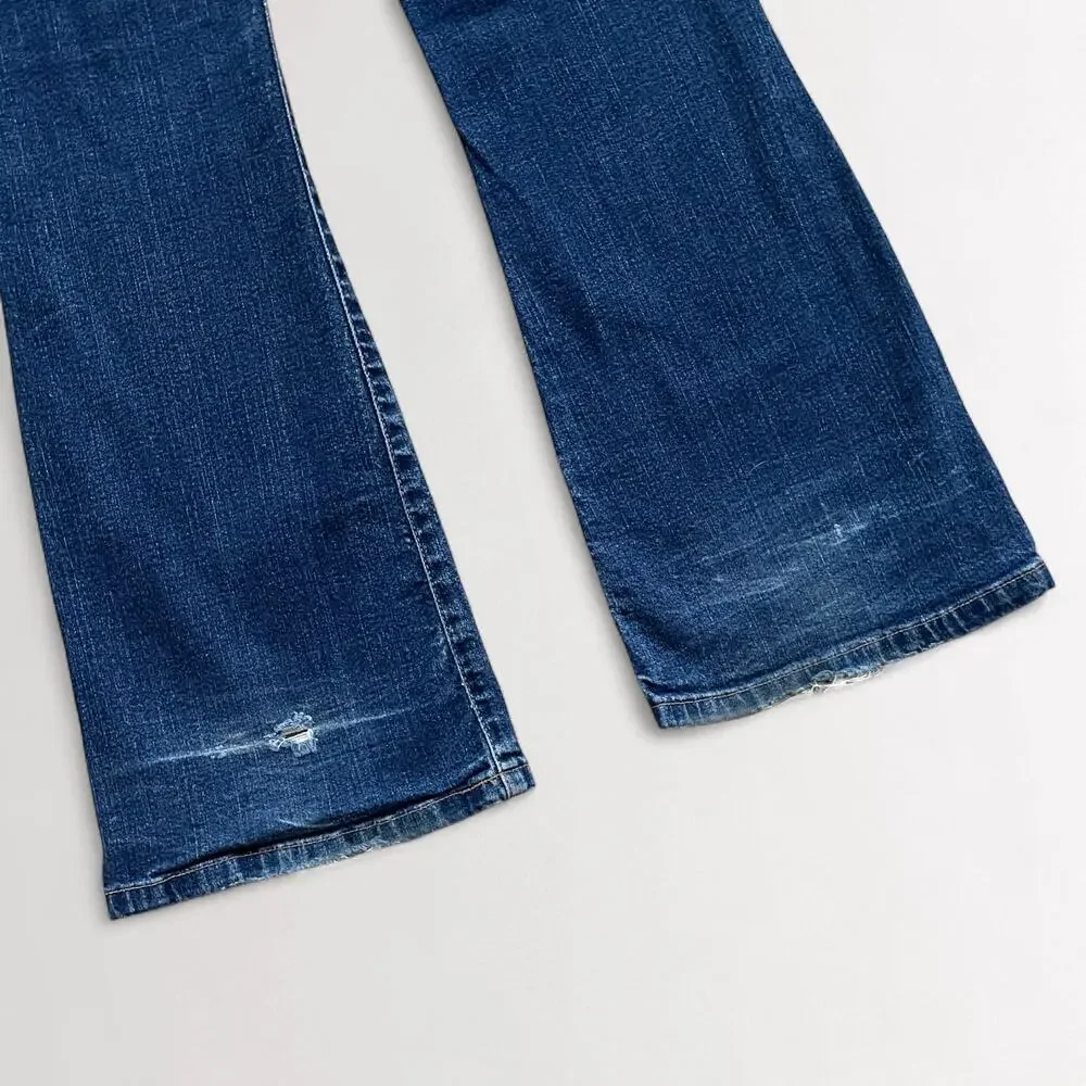 Vintage Levis Early Y2K Superlow Bootcut Denim Jeans 32x32 Low Rise Blue Grunge - Picture 8 of 12